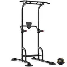 Versatile Power Tower - Adjustable Pull Up Bar & Dip Station for Home Gyms