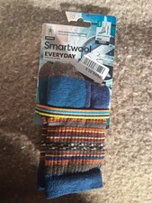 Smartwool socks small sm s Regarita crew merino wool women blue Striped Unisex