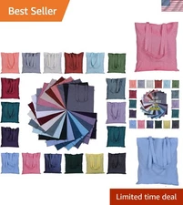 Lightweight Reusable Grocery Tote Bags - 20 Pack 15x16” Recycled Cotton Canvas