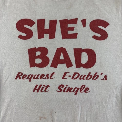 Vintage E-Dubb She's Bad Shirt Mens Medium White Promo Rap T 1990s vintage concert t-shirt, vintage, size M, single stitch, B+ condition