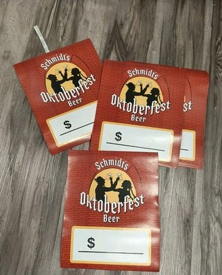 1977 Schmidt's Oktoberfest Beer of Philadelphia 8 Store Price Signs Vintage Bar 