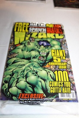 SEALED Wizard Comic Magazine 60 1996 Hulk Bart Sears Cover promo cards Spawn