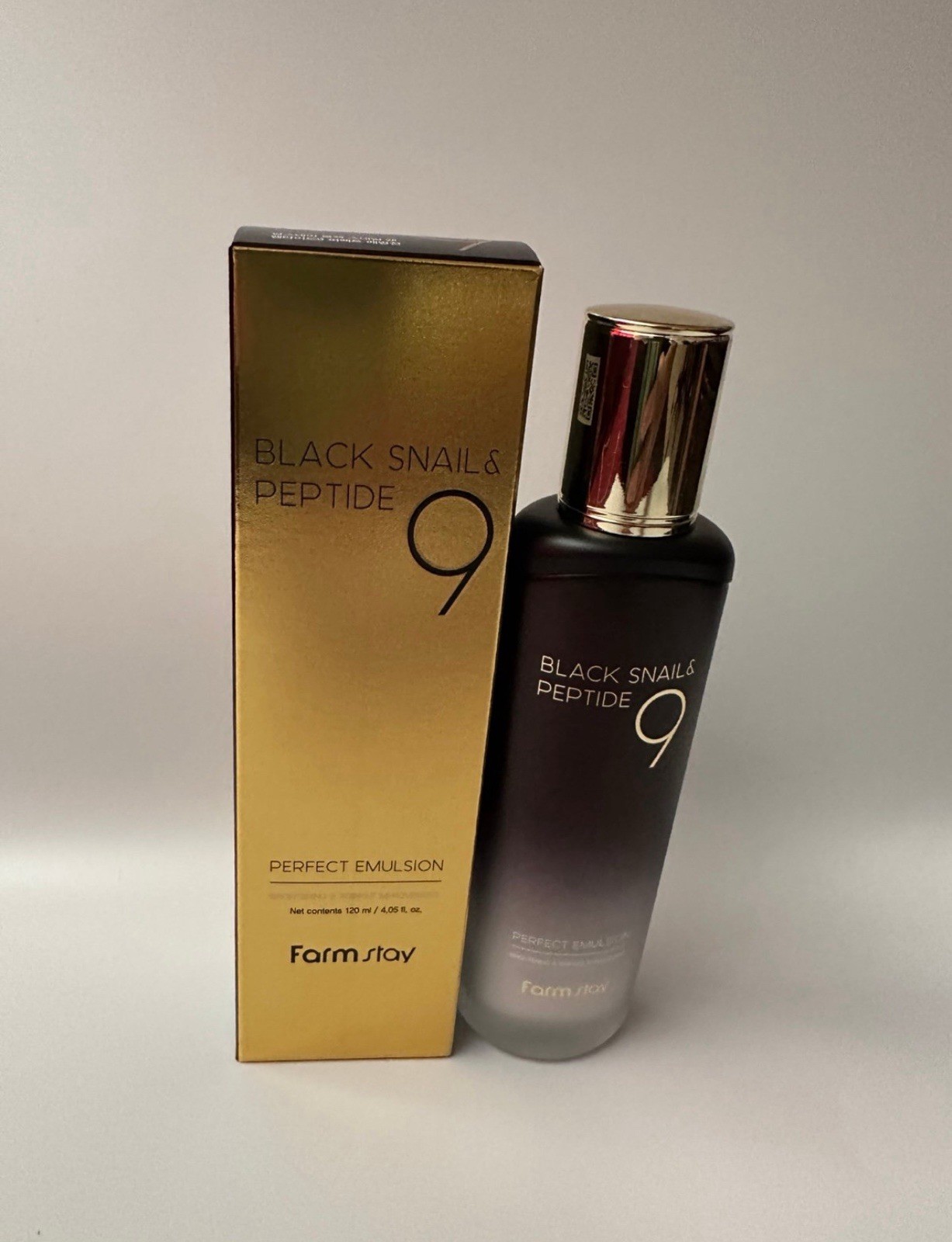 Korean FarmStay Black Snail & Peptide9 Perfect Emulsion 120ml  Mucin