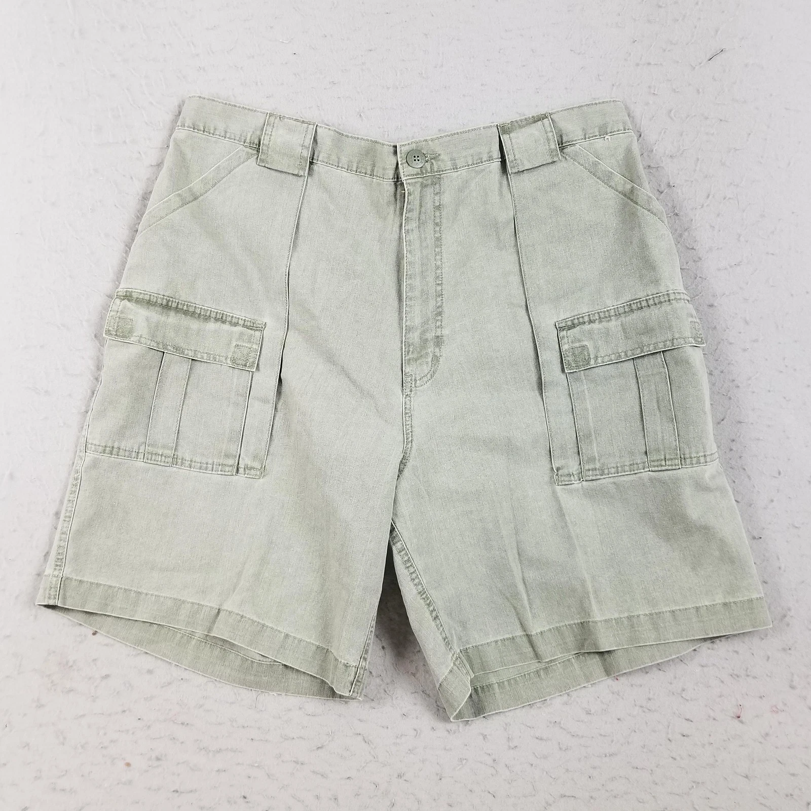 Weekender Cargo Shorts Mens 42 Green Relaxed Fit Utility Pockets Outdoor Cotton