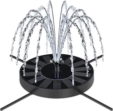 Solar Fountain Pump with 6 Nozzles for Bird Bath Garden Pool Pond