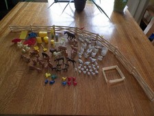 Vintage Plastic Farm Toy Set Over 100 Pieces