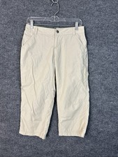 Columbia Womens Cropped Outdoor Pants Size 4 Tan Lightweight Hiking Camping
