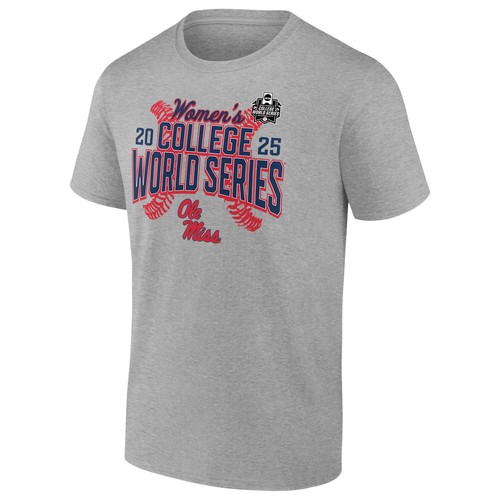 Męski Heather Gray Ole Miss Rebels 2025 NCAA Softball Damski College World - Zdjęcie 2 z 4