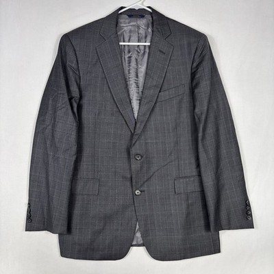 Brooks Brothers Vitale Barberis Canonico Blazer Men's 40 Gray Glen Check Regent