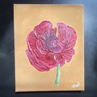 Mantra Media Studio Poppy Flower Painting on Canvas, 8x10, Contemporary, Signed — photo 2