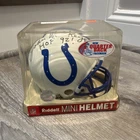 John Mackey Signed Indianapolis Colts Riddell Mini Helmet HOF 92 Inscription