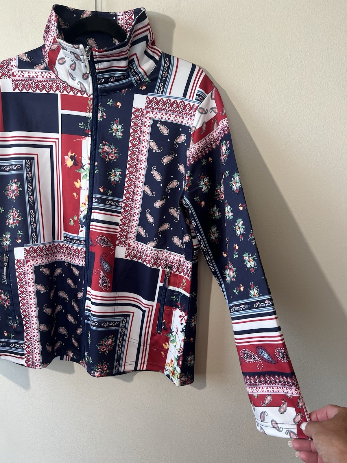 Drapers & Damons Zip Up Jacket Women M Patchwork … - image 8