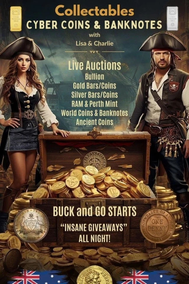 Tuesday Live Coin & Currency Auctions PNC's, Silver , Copper & Foil notes