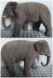 RARE: beau grand santon éléphant Devineau taille 6 longueur 25 cm Crèche   CA29