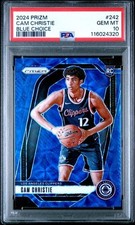 Cam Christie 2024-25 Panini Prizm Blue Choice  RC Rookie #242 3/49 PSA 10