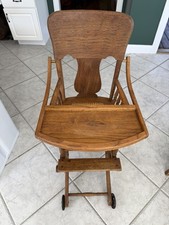 antique wooden baby high chair