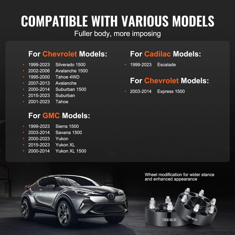 Separadores de rueda VEVOR, adaptadores de rueda de 2"6"x5,5", espaciador forjado de 6 orejetas, buje de diámetro de 78,1 mm Foto 4 de 4