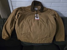 Wrangler Canvas Work Jacket Mens Medium Brown Quilted Lining Corduroy Collar NWT