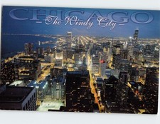 Postcard View from John Hancock Observatory South Sears Tower Lake Michigan USA