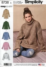 Simplicity 8738 Knit Minidress, Tops & Tunic Sz XXS-XXL UNCUT Pattern EASY