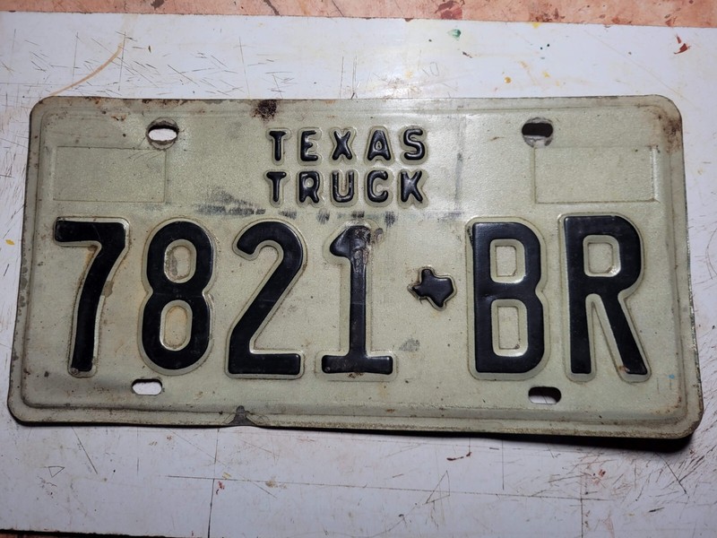 1975-85 Texas Truck license plate number 7821 BR