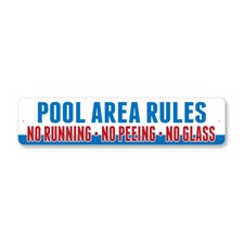 Pool Area Rules Metal Sign