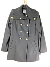 New! Green With Envy Women's Double Breasted Coat, Black, Size Medium