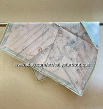 Sallys 16 Momme Jacquard Twill Silk Saddles Print Double Face Neck Scarf 65cm