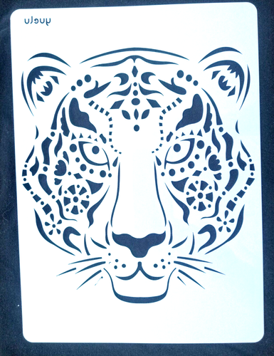 Grande pittura artigianale A4 decorazione TIGRE stencil artigianato fai da te safari modello animale - Foto 3 di 3