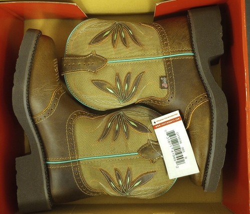 Justin Starlina Tan Frenzy Buffalo Women's Boots Perfed Saddle-GY9536- Size 6.5B - 第 1/7 張圖片