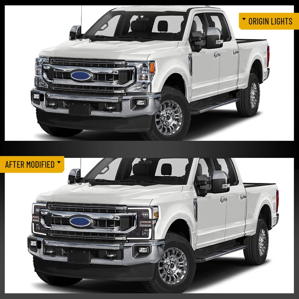 Full LED Headlights For 2020-2022 Ford F250 F350 Super Duty Halogen Front Lamps - Image 4 of 4