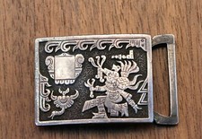 Antique Mexico Sterling Silver 900 Belt Buckle