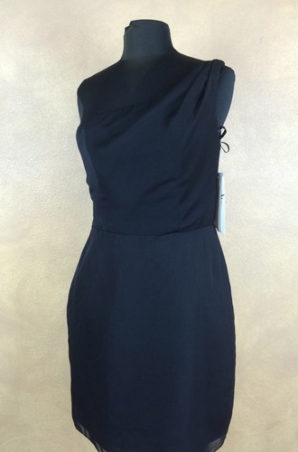 Jim HJelm One Shoulder Chiffon Prom Cocktail Party Black Dress $286 retail NWT - Picture 11 of 12