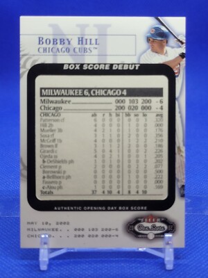 2002 Fleer Box Score Box Score Debuts /2002 Bobby Hill #14BSD Rookie RC