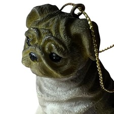 Pug Christmas Ornament Resin Holidays In Box