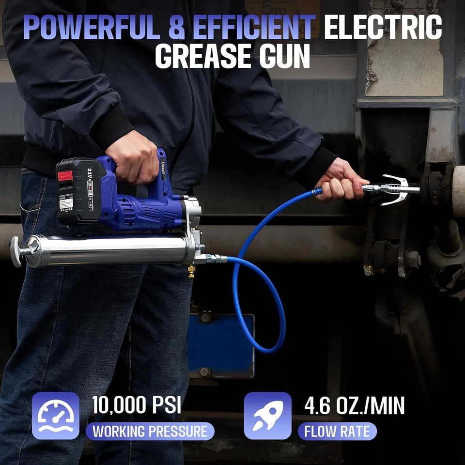 Akku Fettpresse Elektrische Grease Fett Gun Einhandfettpresse 21V 4000mAh Akku - Bild 2 von 4