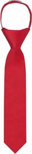 Kid's Solid 11 inch Zipper Tie - Red