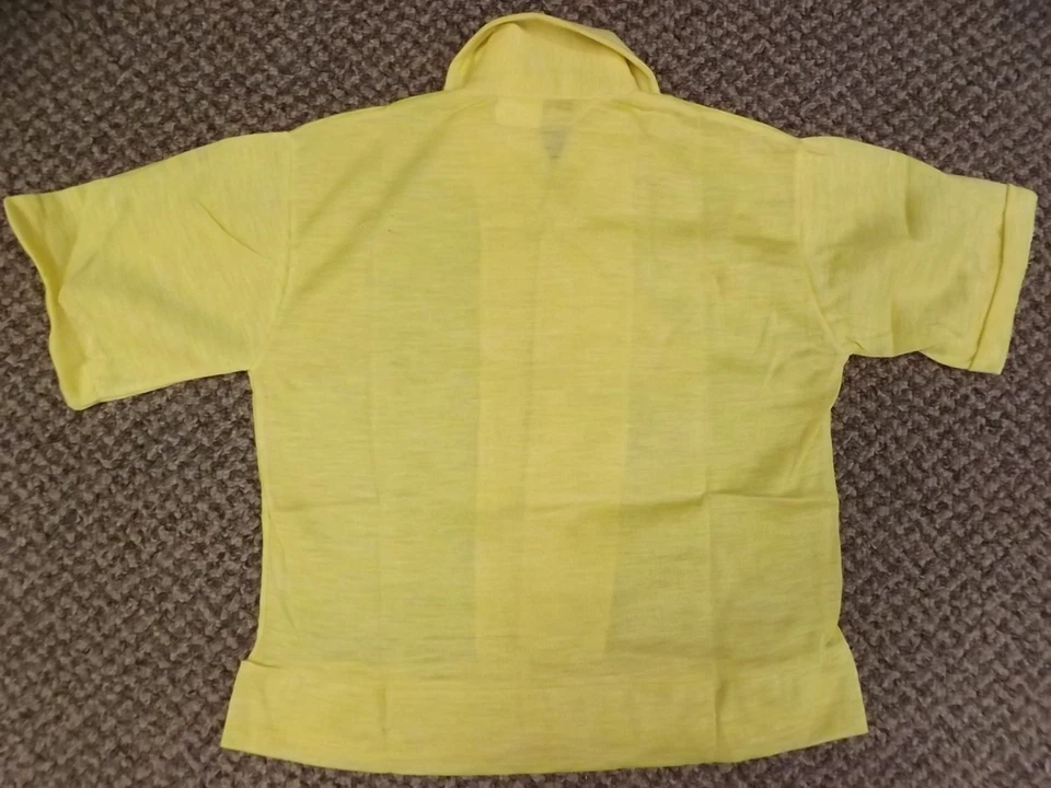 Rockabilly De Colección Años 50 NUEVA Camisa Deportiva Amarilla 50/50 Cintura con Bandas de Verano Niños Talla 4 Foto 2 de 4