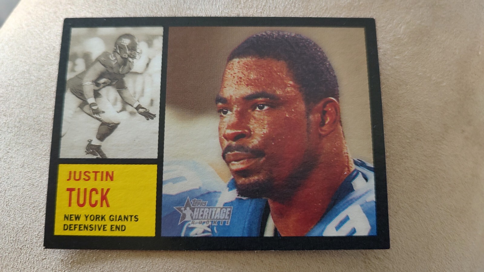 2005 Topps Heritage #284 Justin Tuck RC Rookie Giants