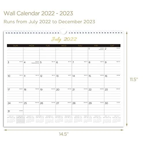 Calendar 2022-2023 Monthly Wall Calendar with Julian Date Holiday Thick  Paper... | eBay