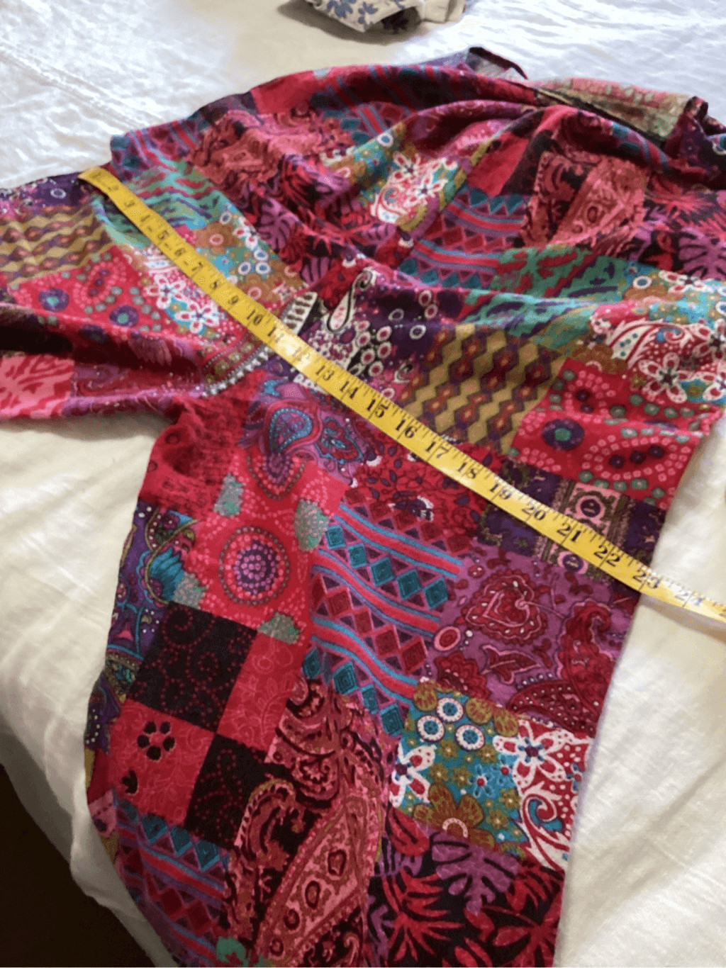 Patchwork Print Overall Capris Jumpsuit M - image 5