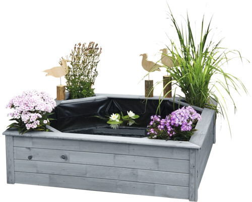 Hochteich promadino Miniteich Hochteich mit 4 seitl. Pflanzzonen, grau