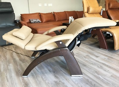 Human Touch Omni Motion PC-600 Power Perfect Chair Recliner Genuine Sand Leather