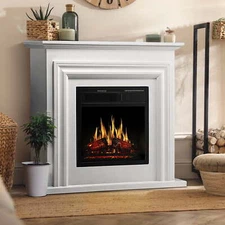 Electric Fireplace Mantel Wooden Surround Firebox,  Remote , Adjustable Flame,