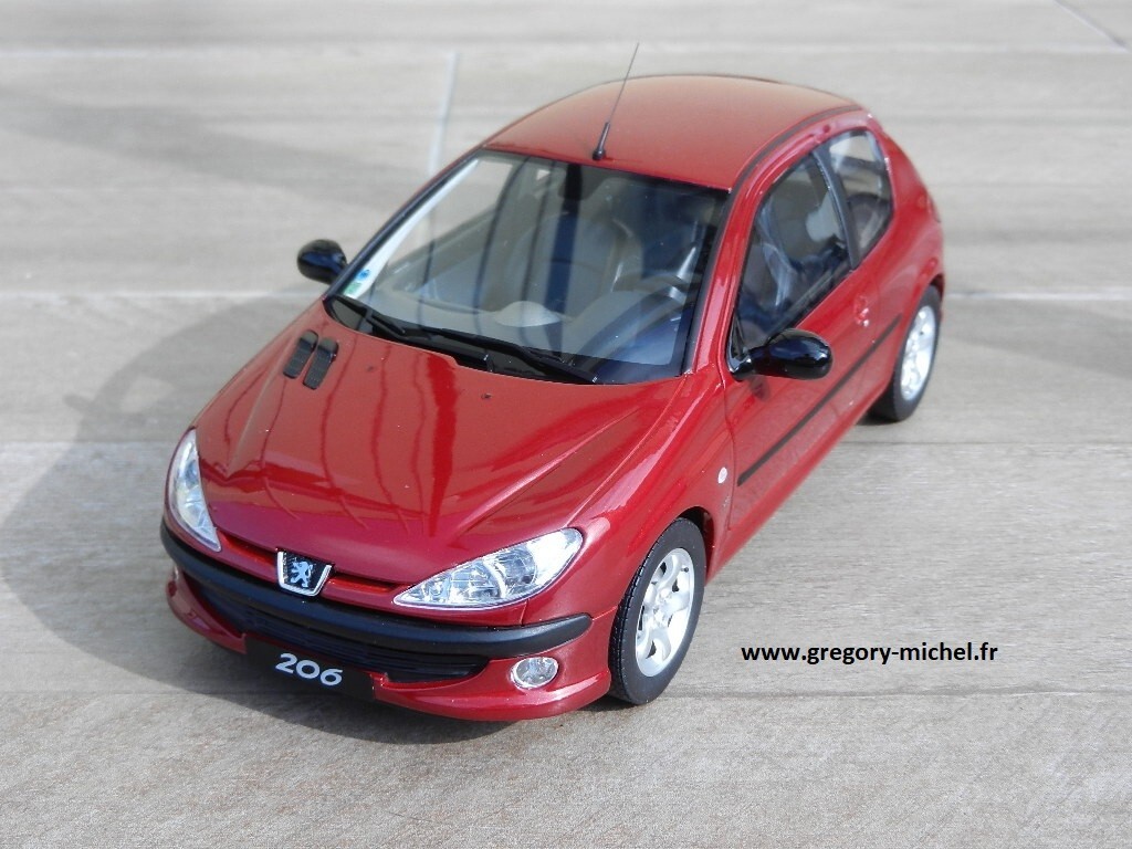 Diecast model cars Peugeot 206 RC 1/18 Norev RC jantes blacks et vitres teintees