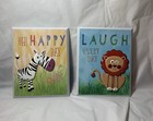 Wood 3-D Wall Art Nursery Decor Boys and Girls Zebra Lion Happy Jungle Safari