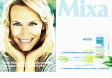 Publicité Advertising 107  2009  Mixa  soin peau bio (2p) & Estelle  Lefébure