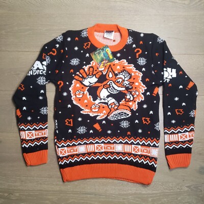 Crash Bandicoot Adult Holiday Sweater Orange Christmas Numskull XS black p6