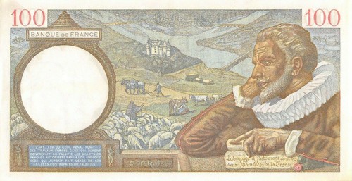 France 100 Francs 6.6.1940 Series U Circulated Banknote Mea81 - Picture 2 of 2