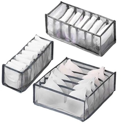 3x Unterwäsche Schublade Organizer Aufbewahrungsbox BH Ordnung Socken BH Krawatten Kordelzug Teiler